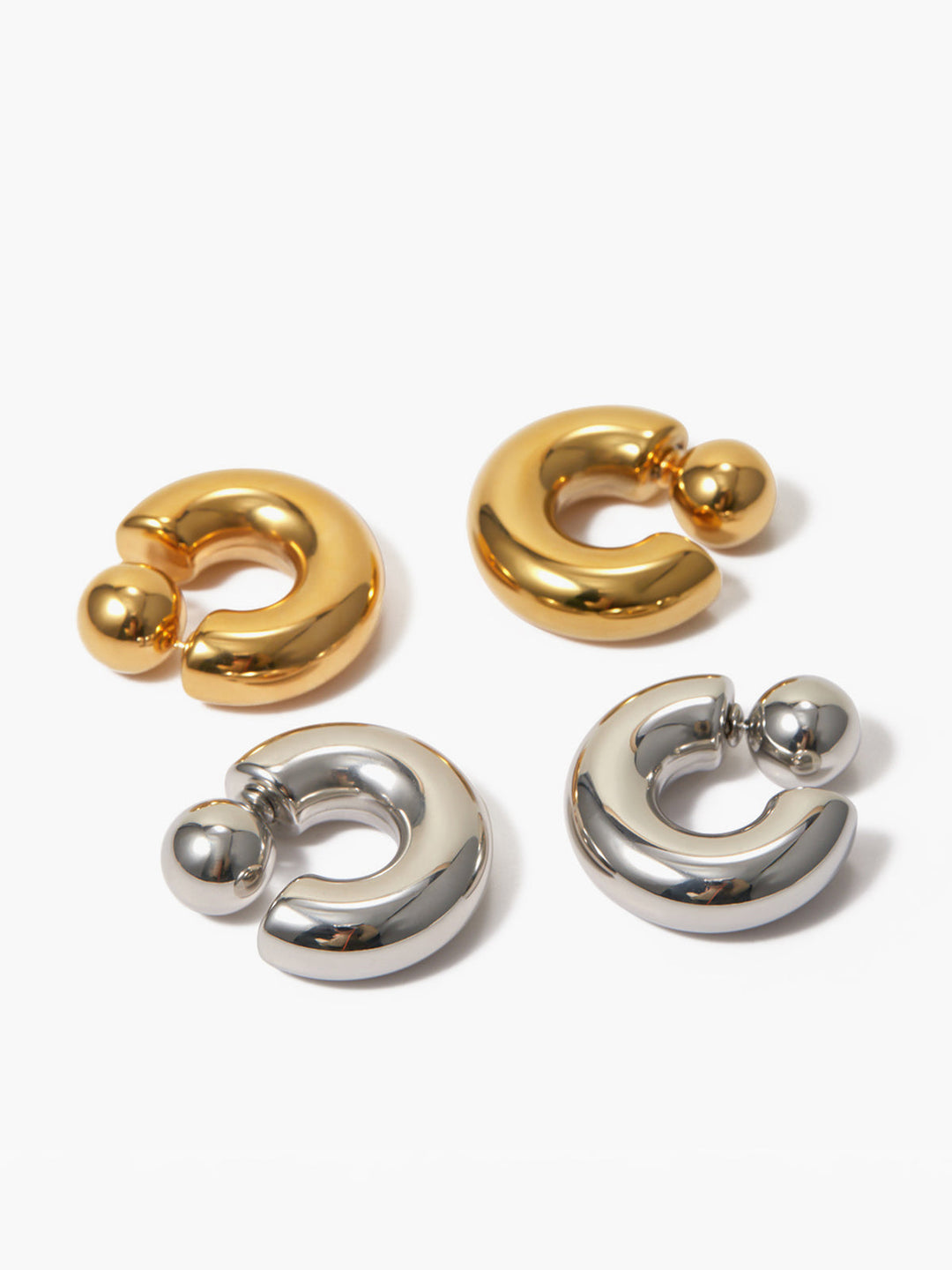 Boucles d'oreilles élégantes en forme de C