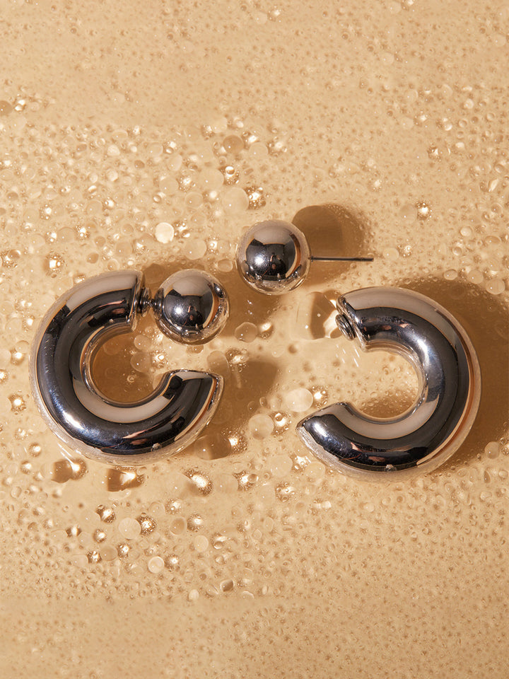 Boucles d'oreilles élégantes en forme de C