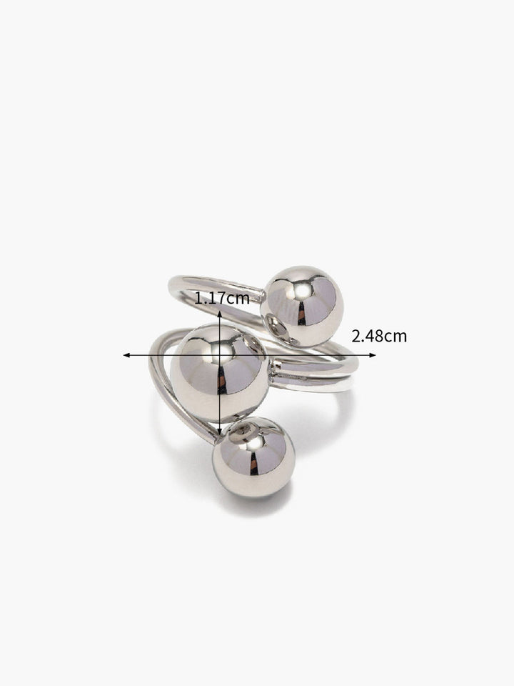 Bague Ouverte Argentée 1pc