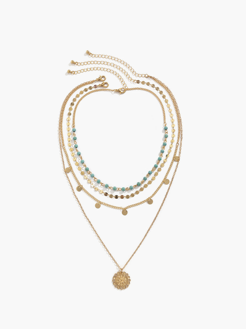 Collier Ras du Cou Turquoise Multicouche