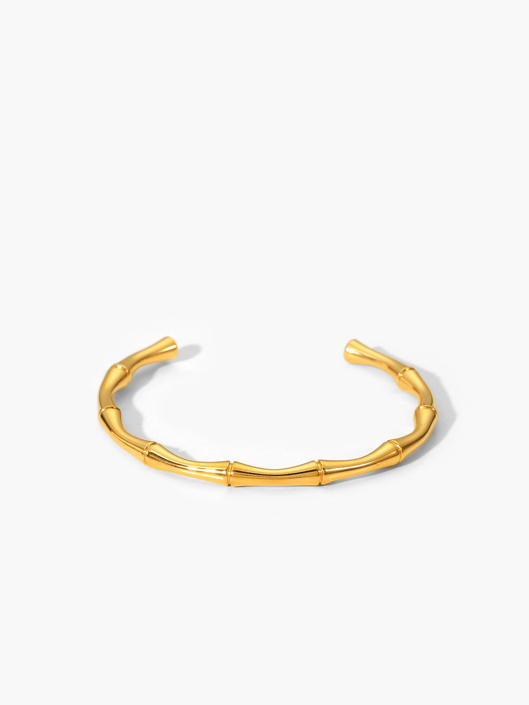 Bracelet Ouvert en Bambou Doré