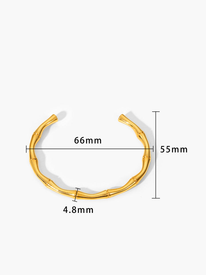 Bracelet Ouvert en Bambou Doré