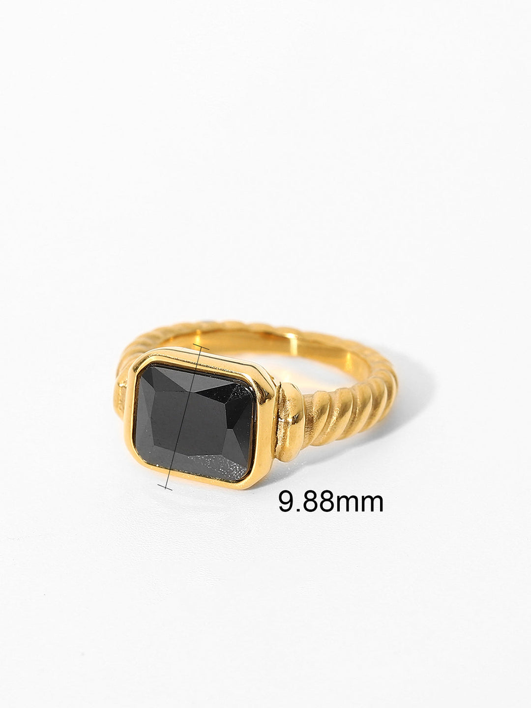Bague Jonc Spirale en Acier Inoxydable avec Pierre Précieuse