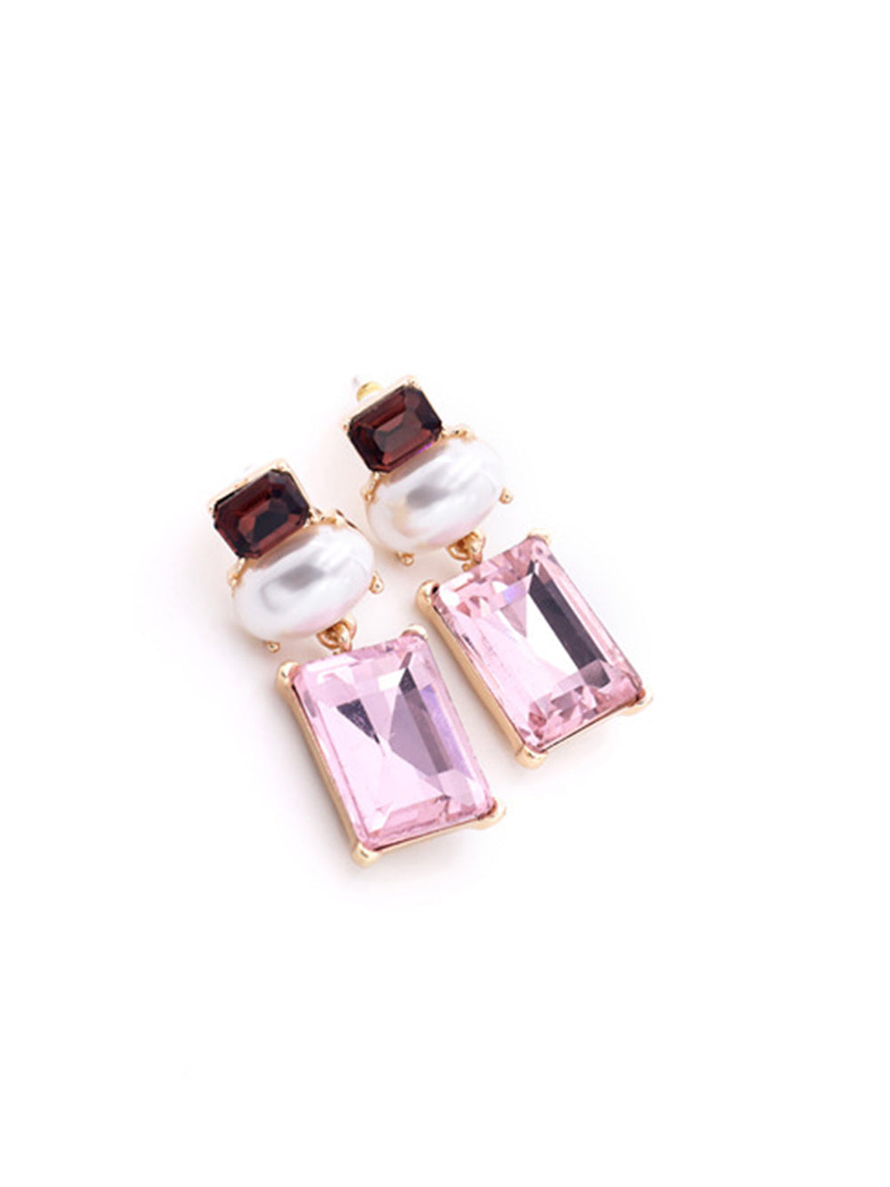 Boucles d'oreilles pendantes géométriques en strass