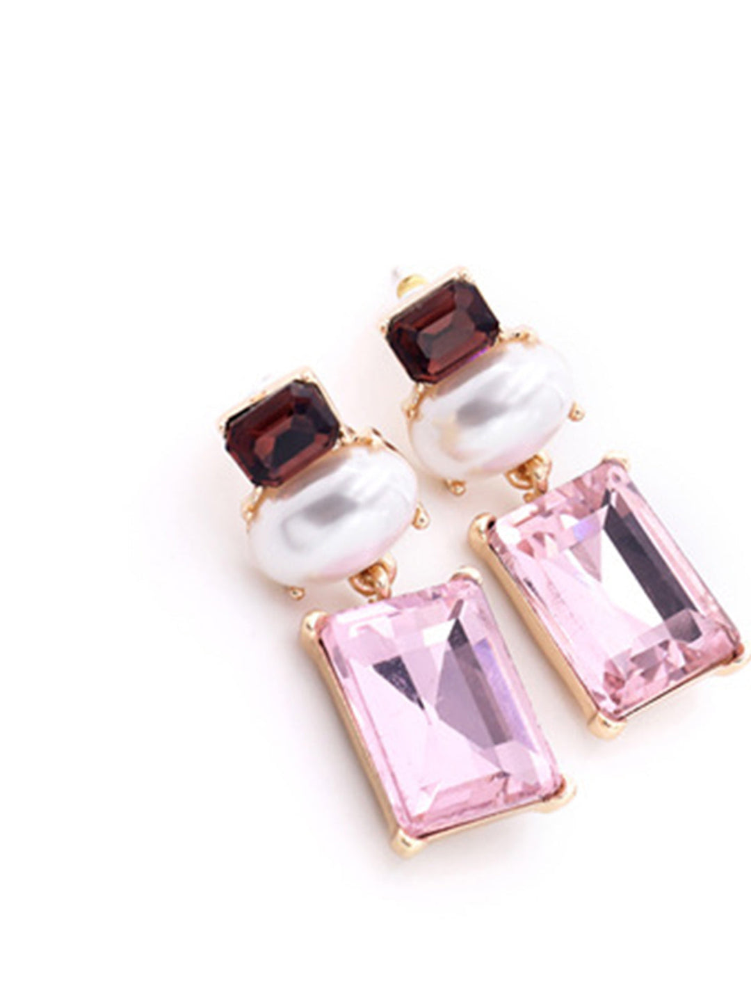 Boucles d'oreilles pendantes géométriques en strass