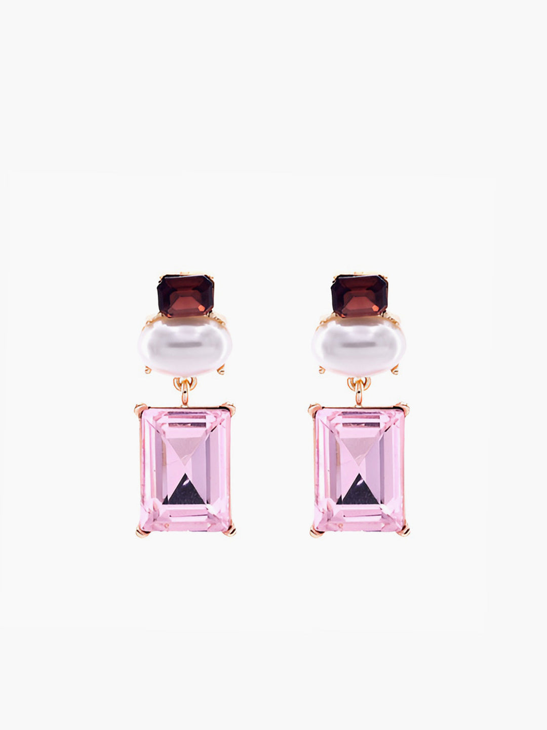 Boucles d'oreilles pendantes géométriques en strass