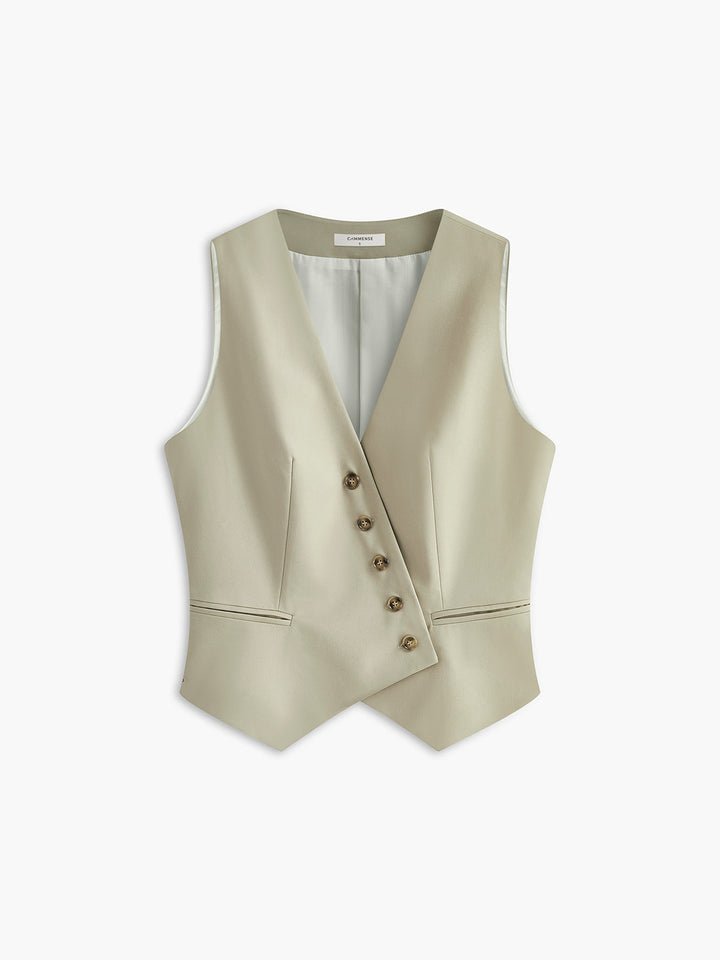 Gilet Déstructuré à Boutons et Poches