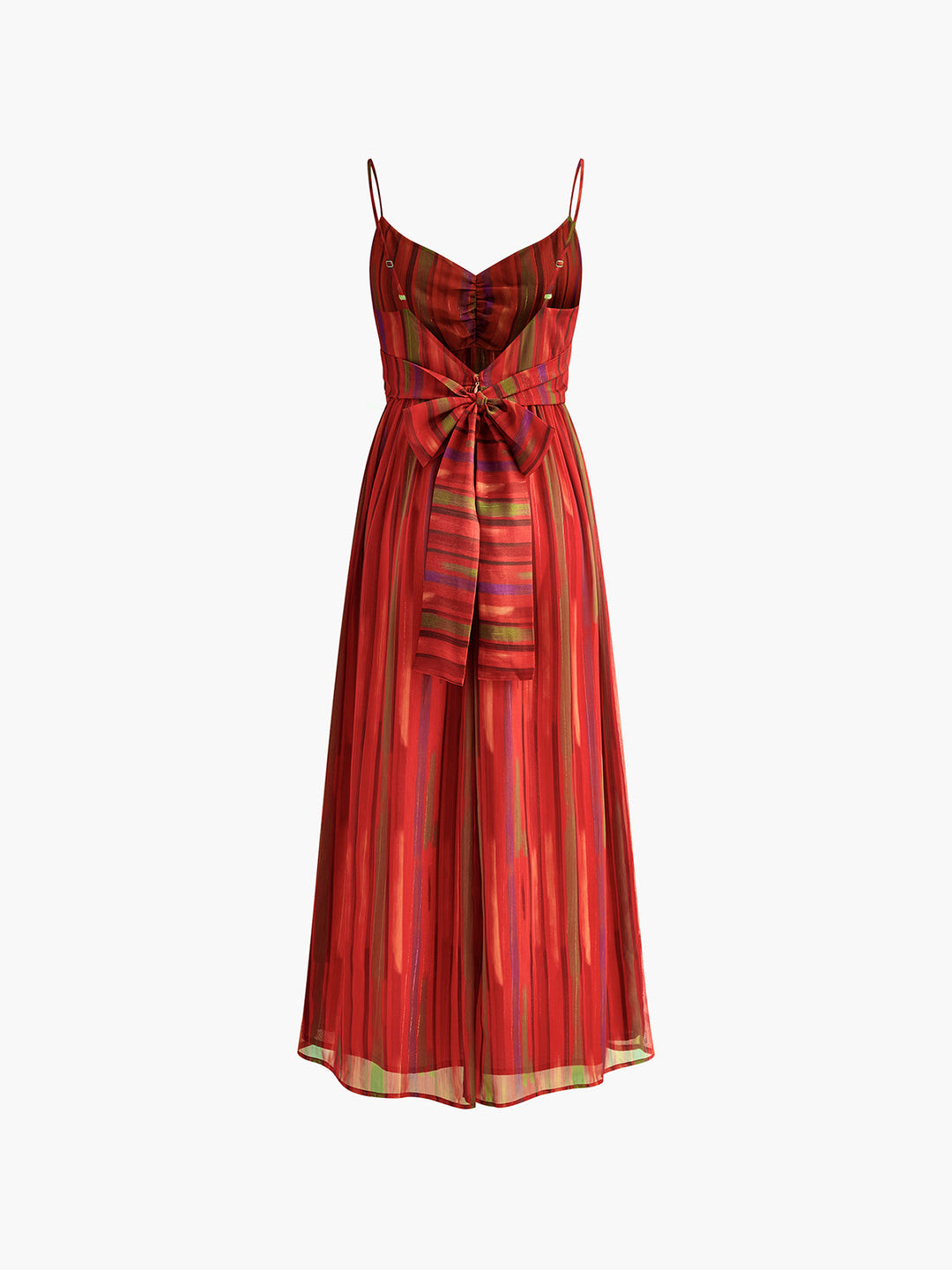 Robe Mi-Longue à Dos Nu Imprimé