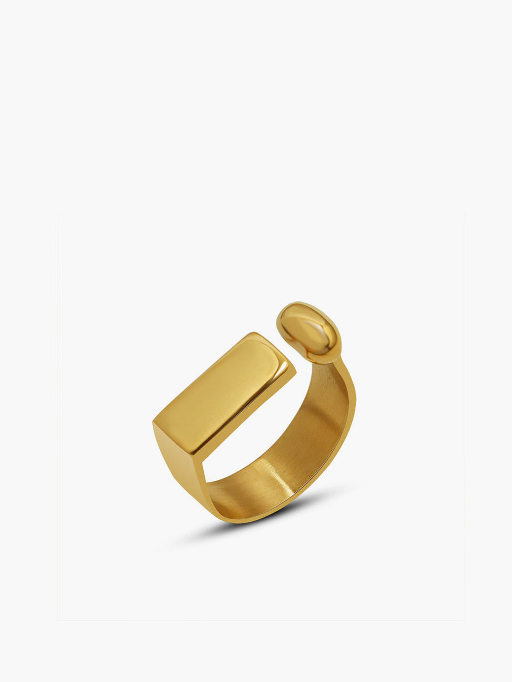 Bague Ouverte Dorée Géométrique