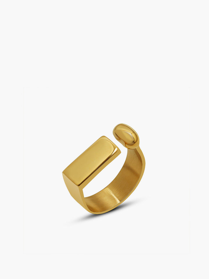 Bague Ouverte Dorée Géométrique
