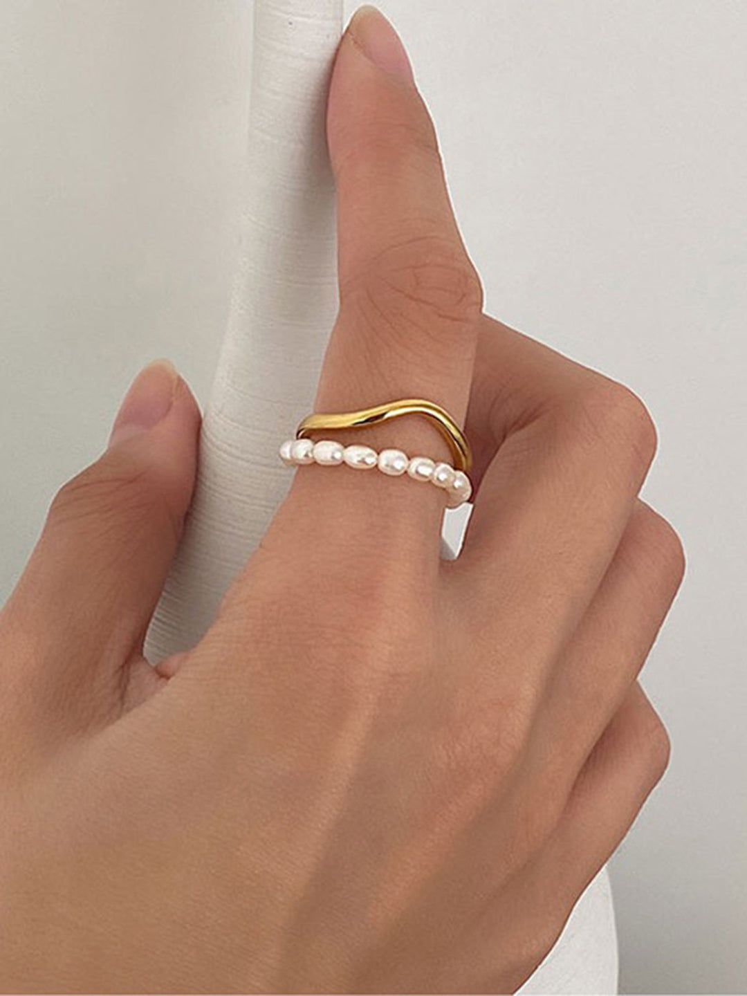 Bague Perle Double Couche