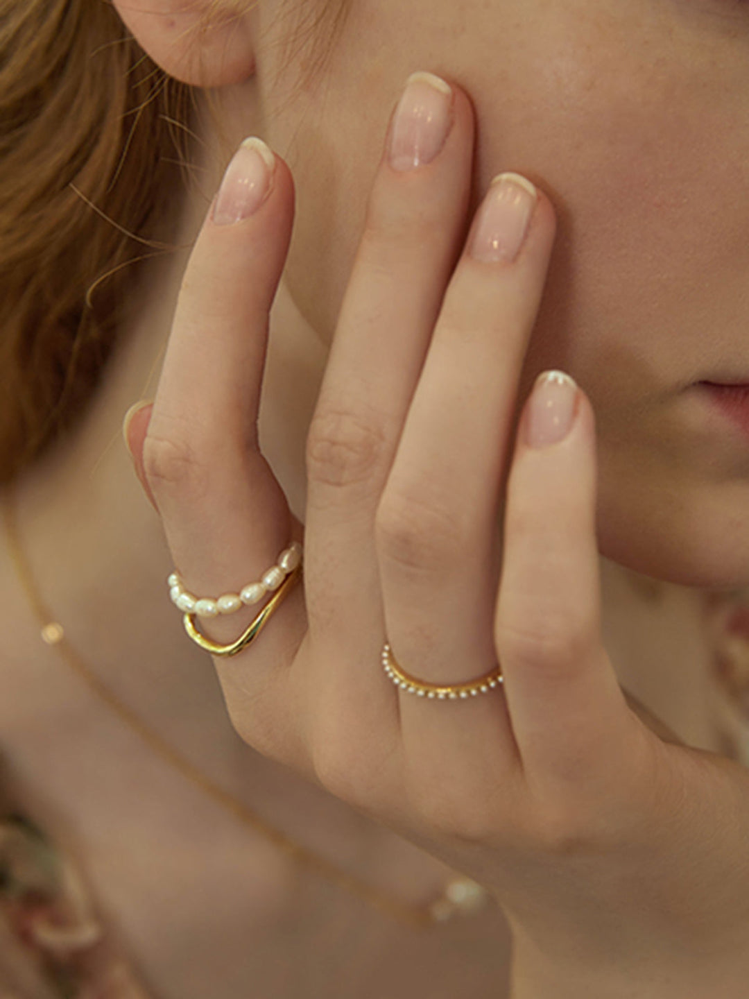 Bague Perle Double Couche