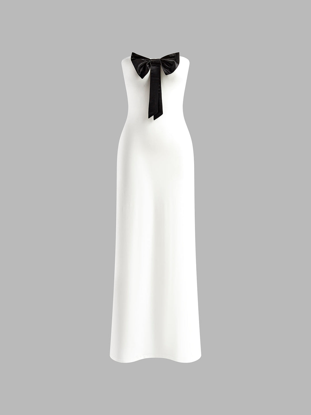 Robe Longue Sans Bretelles à Volants et Fente