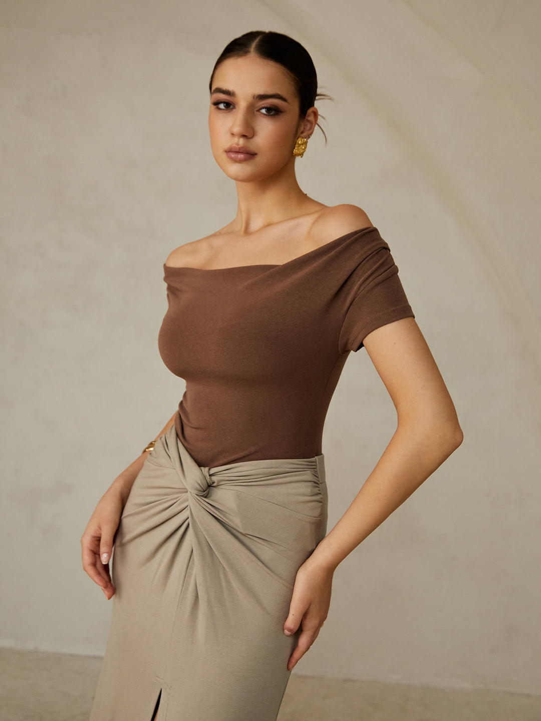 T-shirt Bardot Plissé