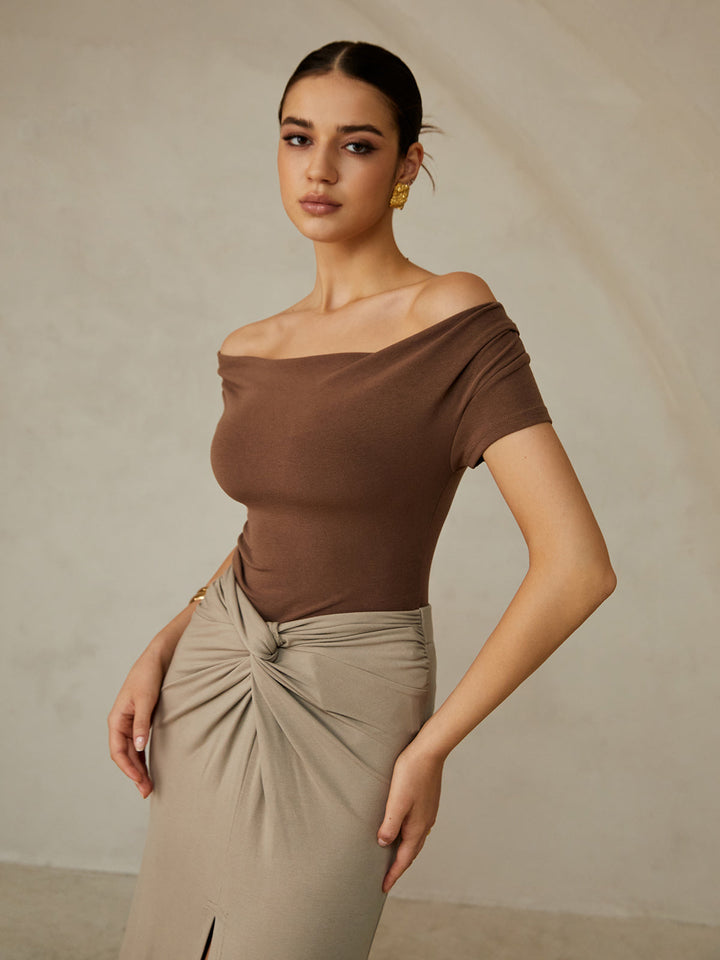 T-shirt Bardot Plissé