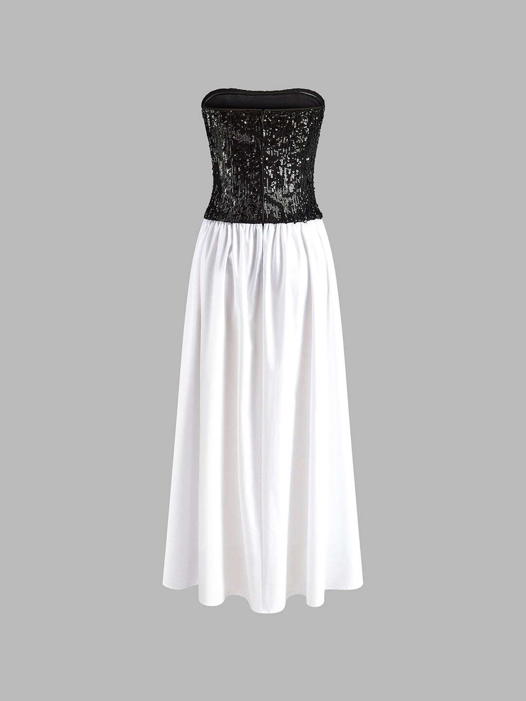 Robe Longue Bandeau Plissée à Sequins
