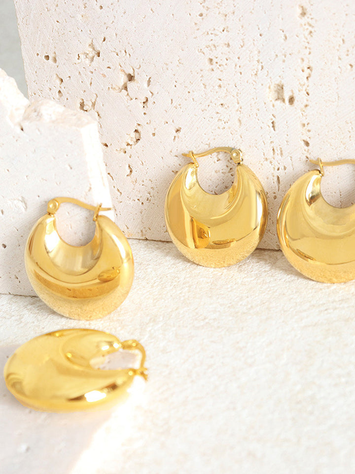 Boucles d'oreilles Croissant Doré
