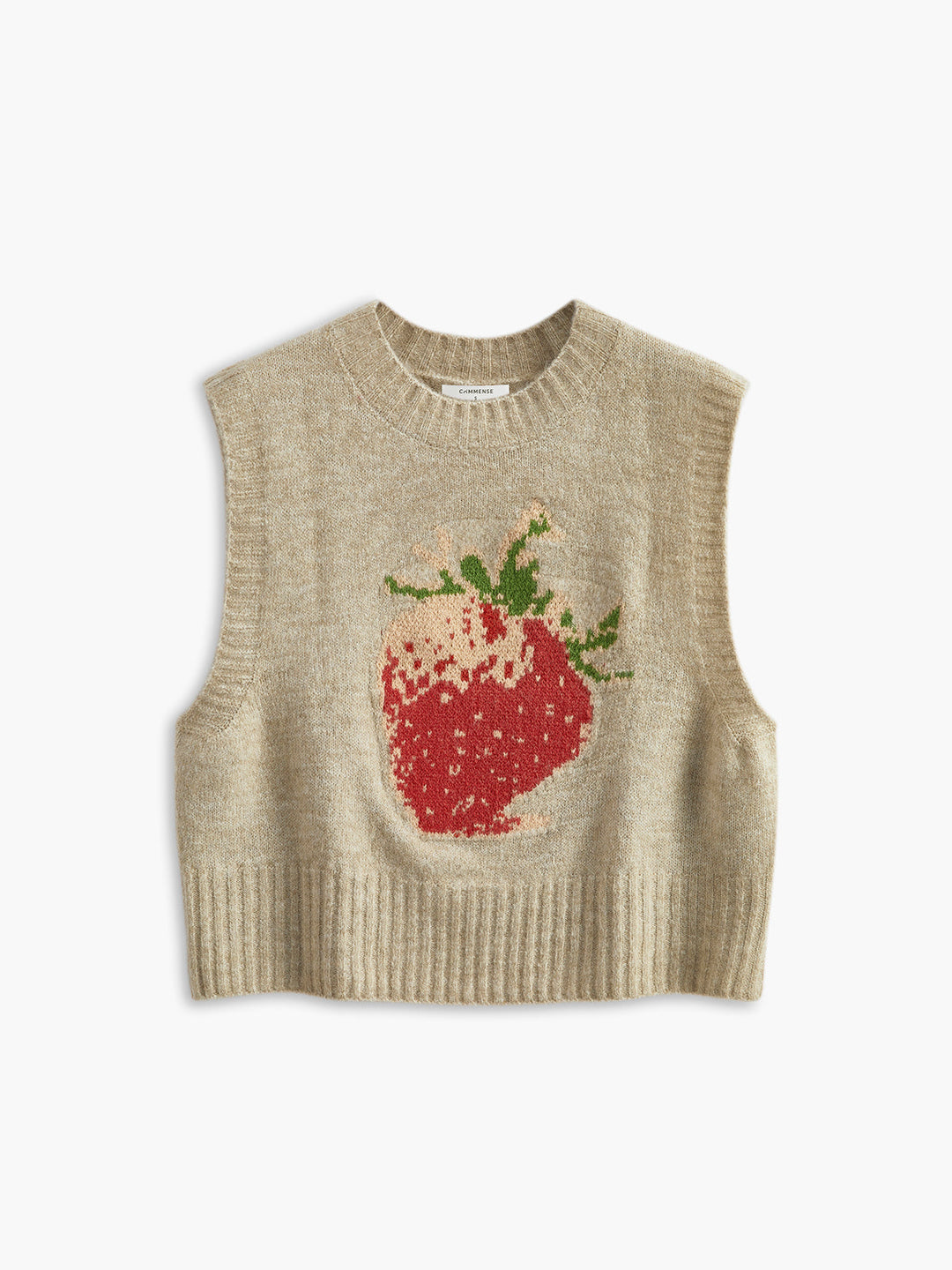 Gilet Pull Sans Manches Cerise