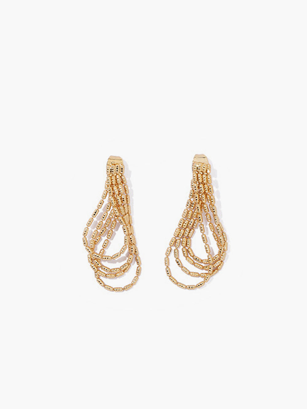 Boucles d'oreilles pendantes à chaîne avec glands dorés