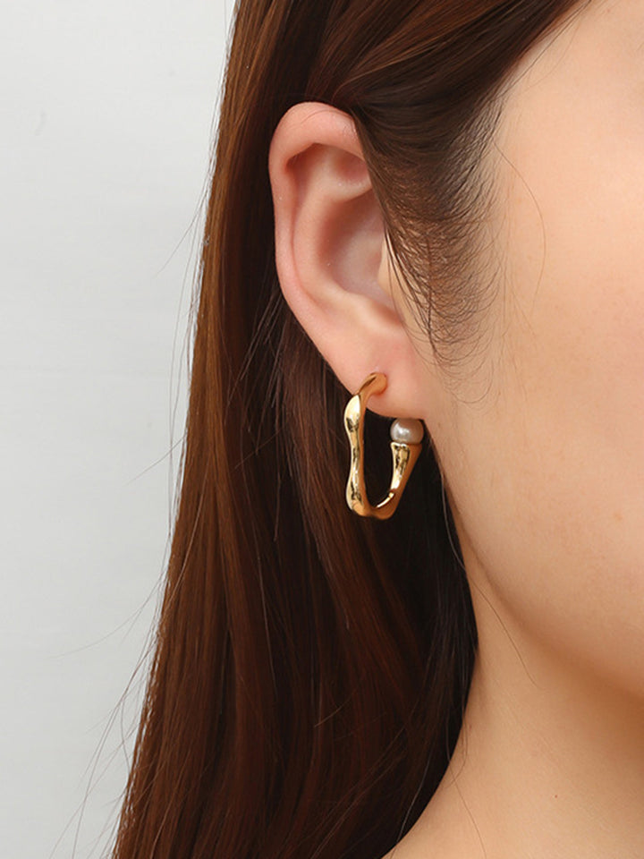 Boucles d'oreilles en perles irrégulières
