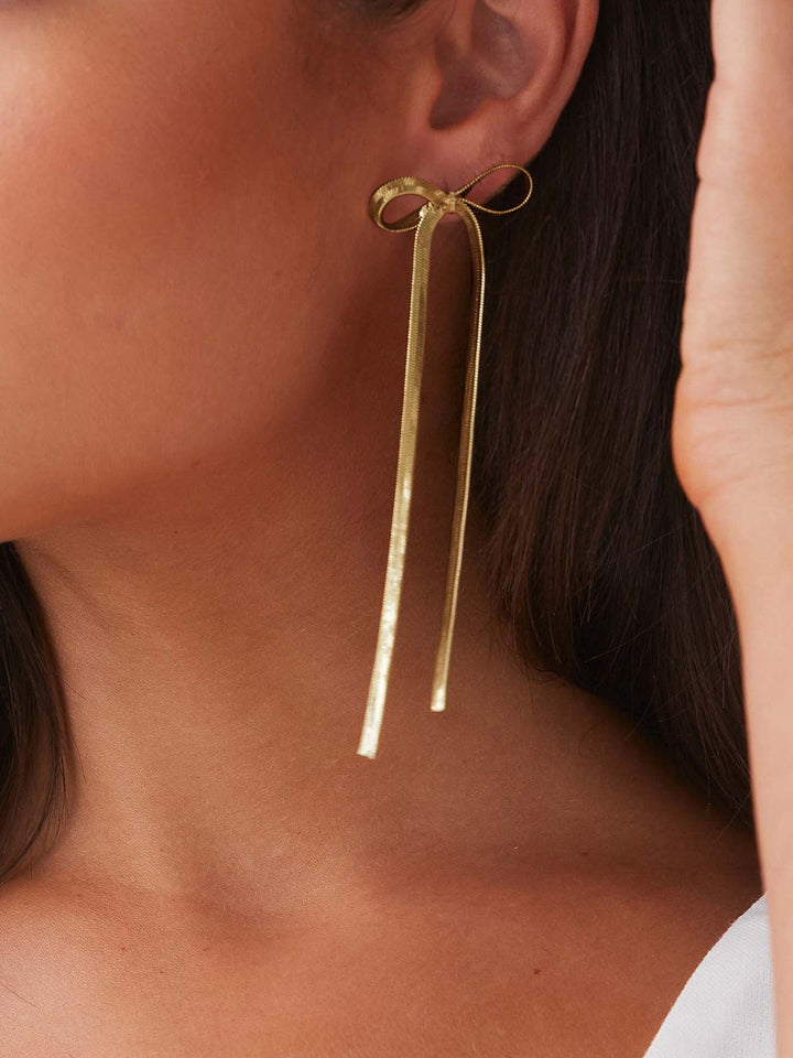 Boucles d'Oreilles Ruban Métallique