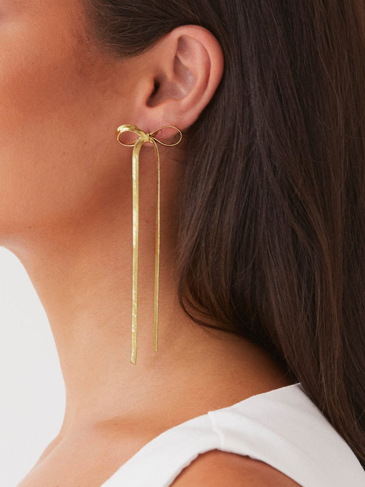 Boucles d'Oreilles Ruban Métallique