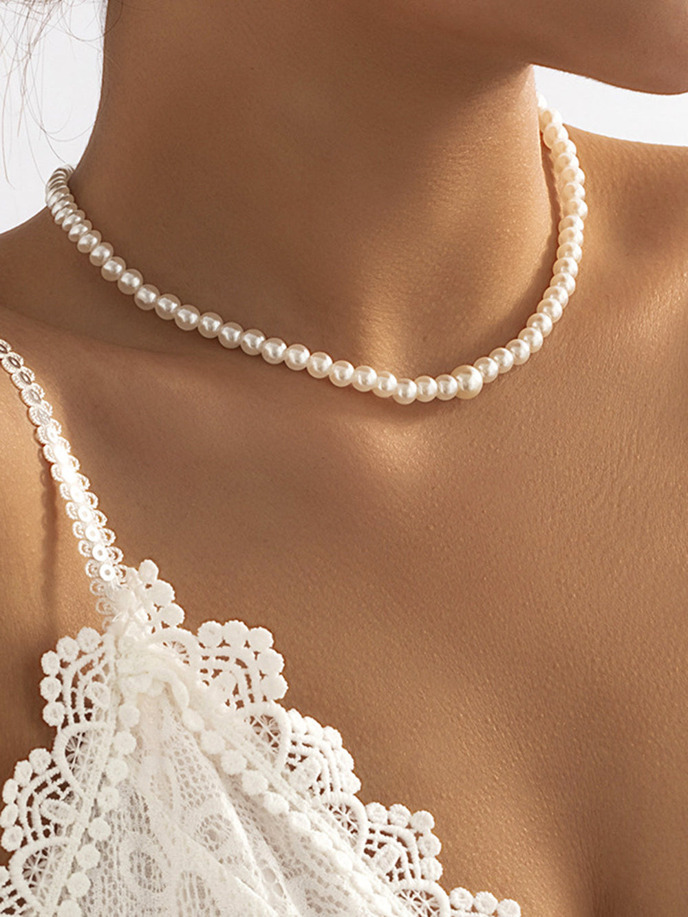 Collier à pampilles avec perles