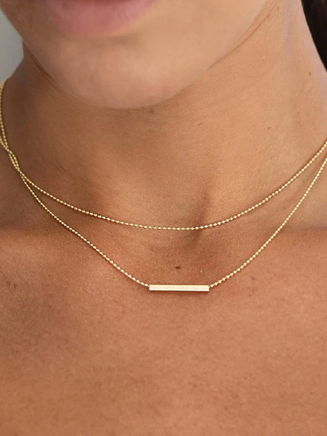 Collier Double Goutte Dorée