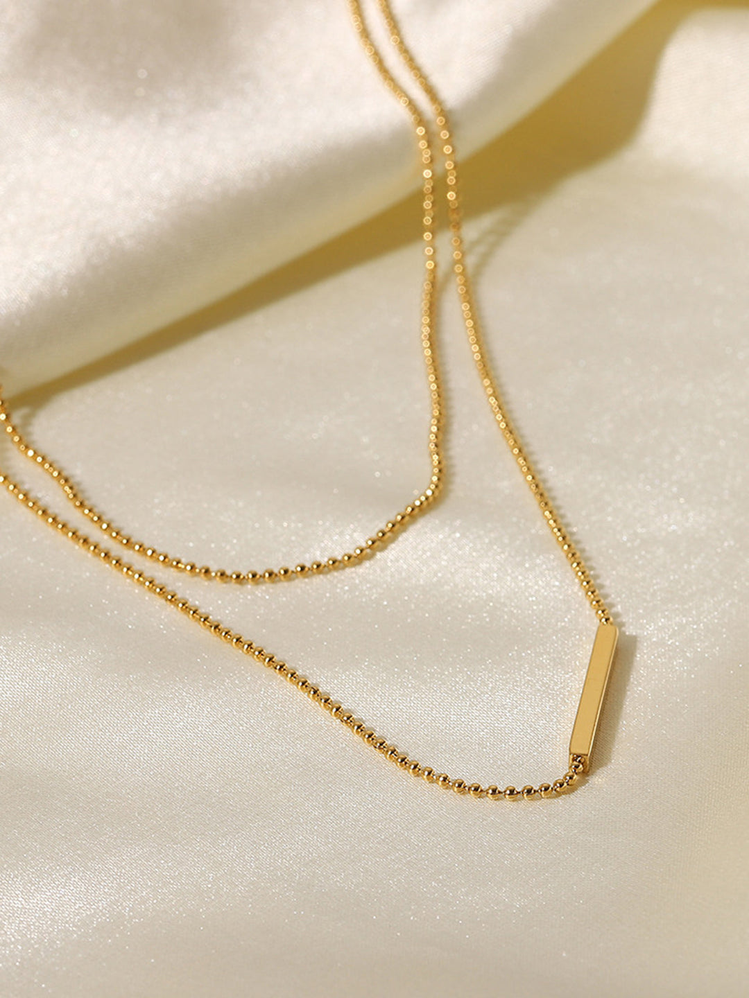 Collier Double Goutte Dorée