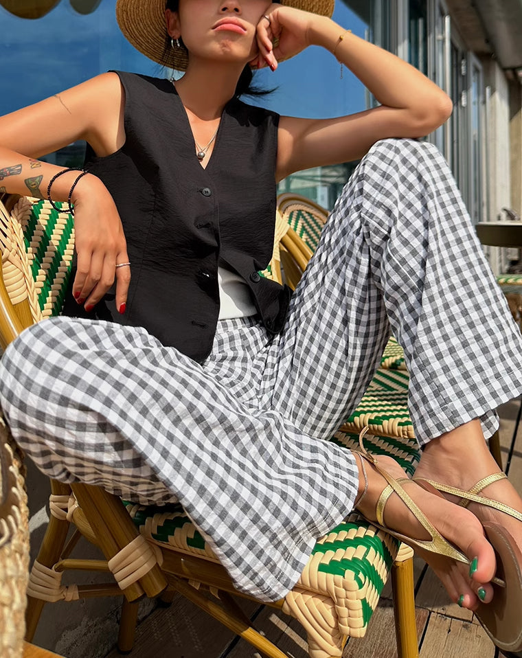 Pantalons Amples Décontractés à Carreaux