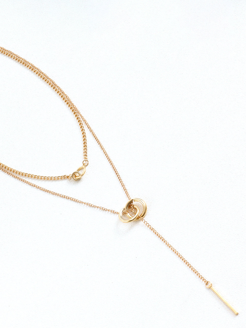 Collier à pampilles double cercle