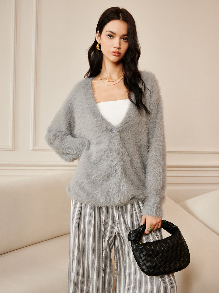 Cardigan Peluche Surdimensionné