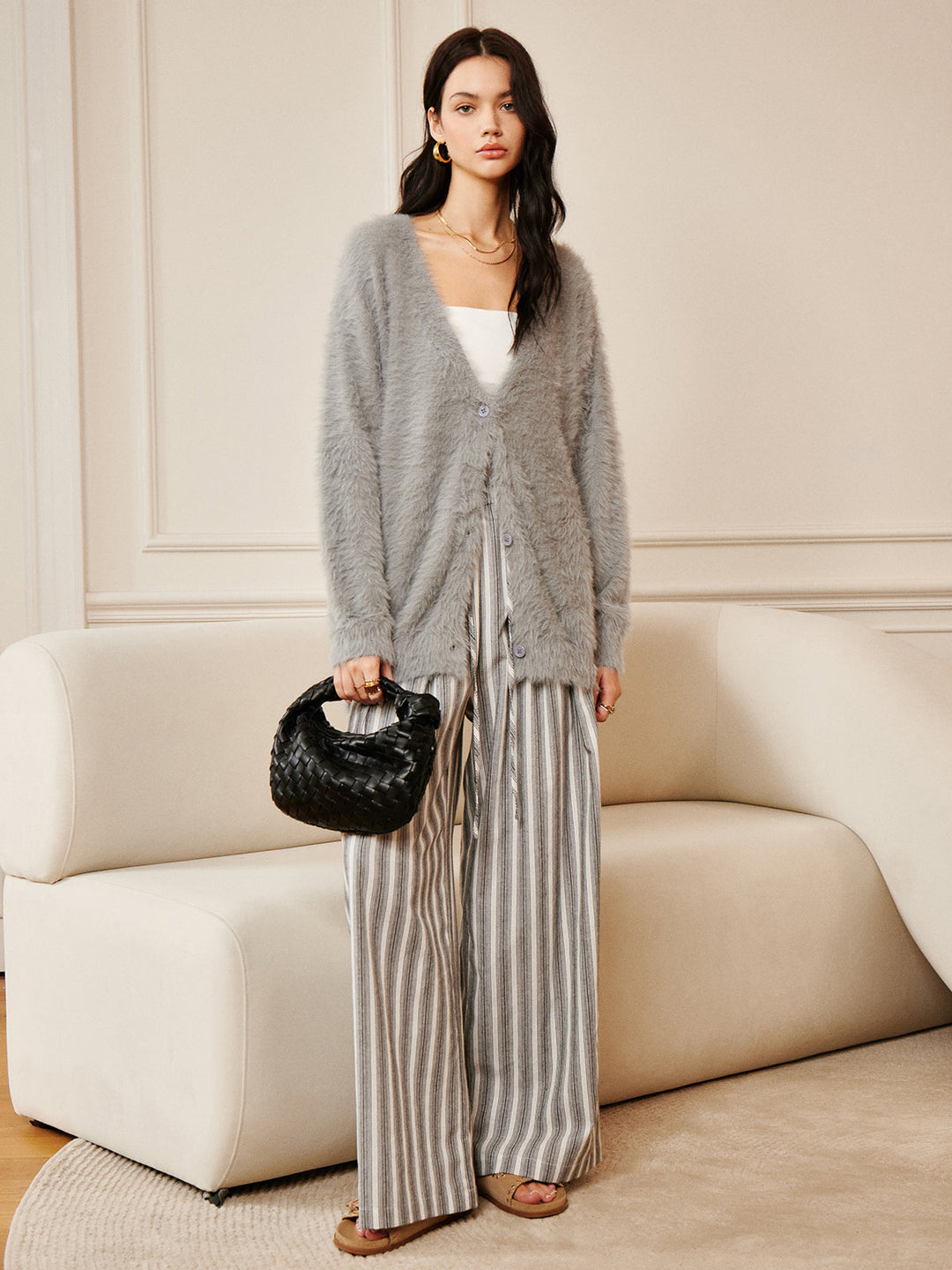 Cardigan Peluche Surdimensionné