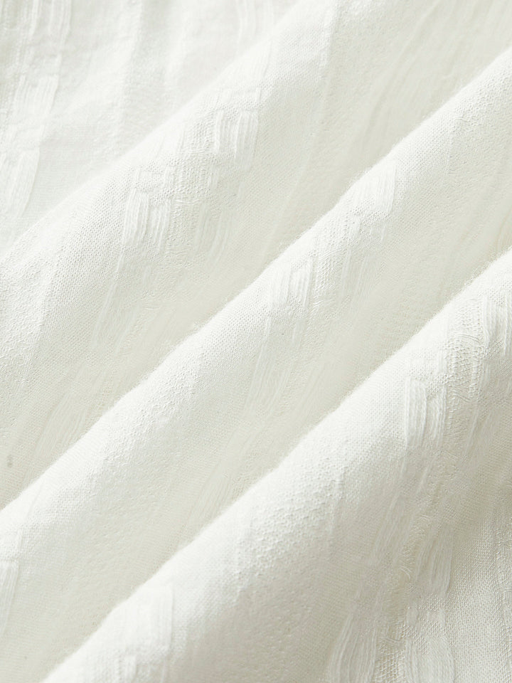 Robe Courte Semi-Transparente à Col Carré Uni