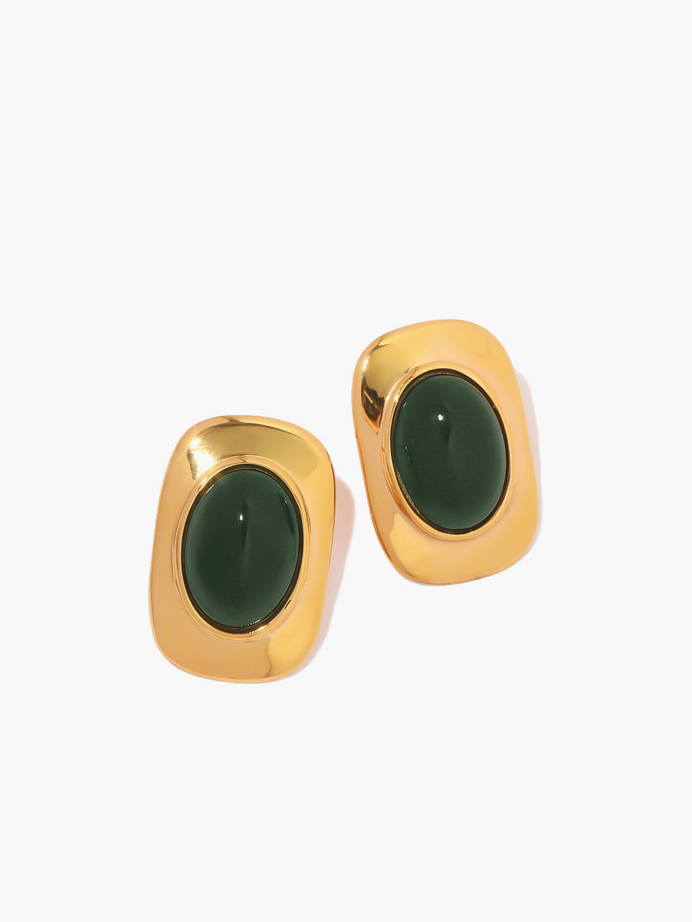 Boucles d'oreilles vintage œil de chat en pierre