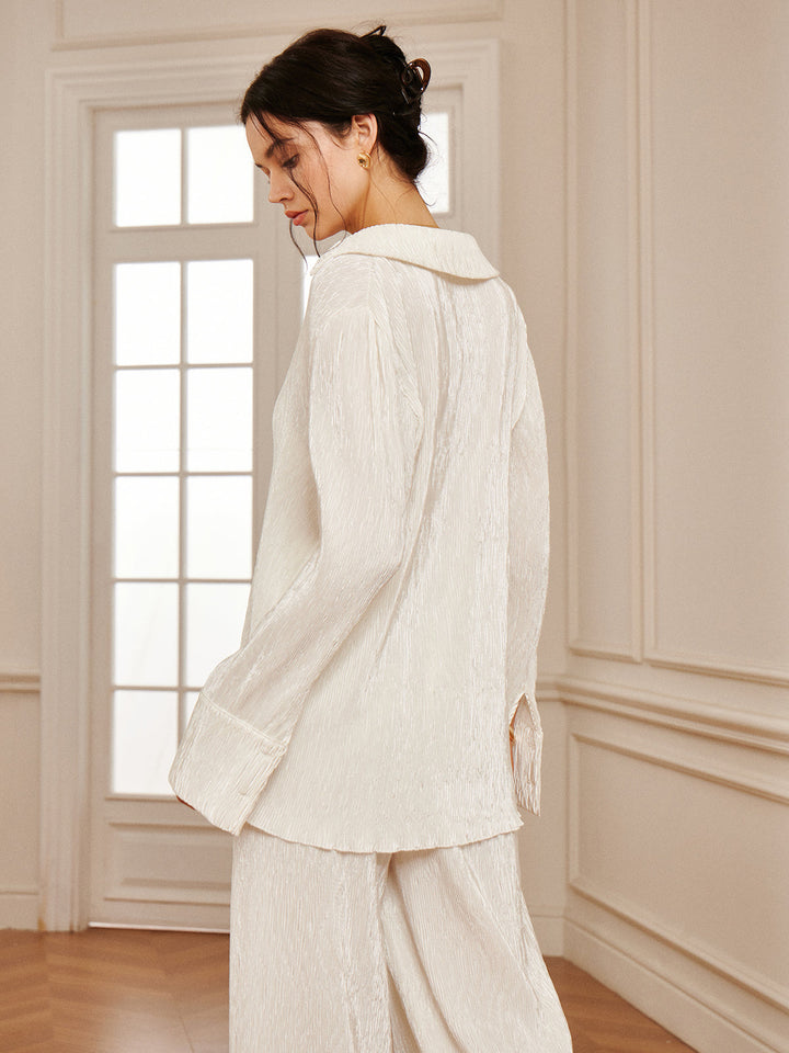 Chemise Polo Plissée Minimaliste Douce