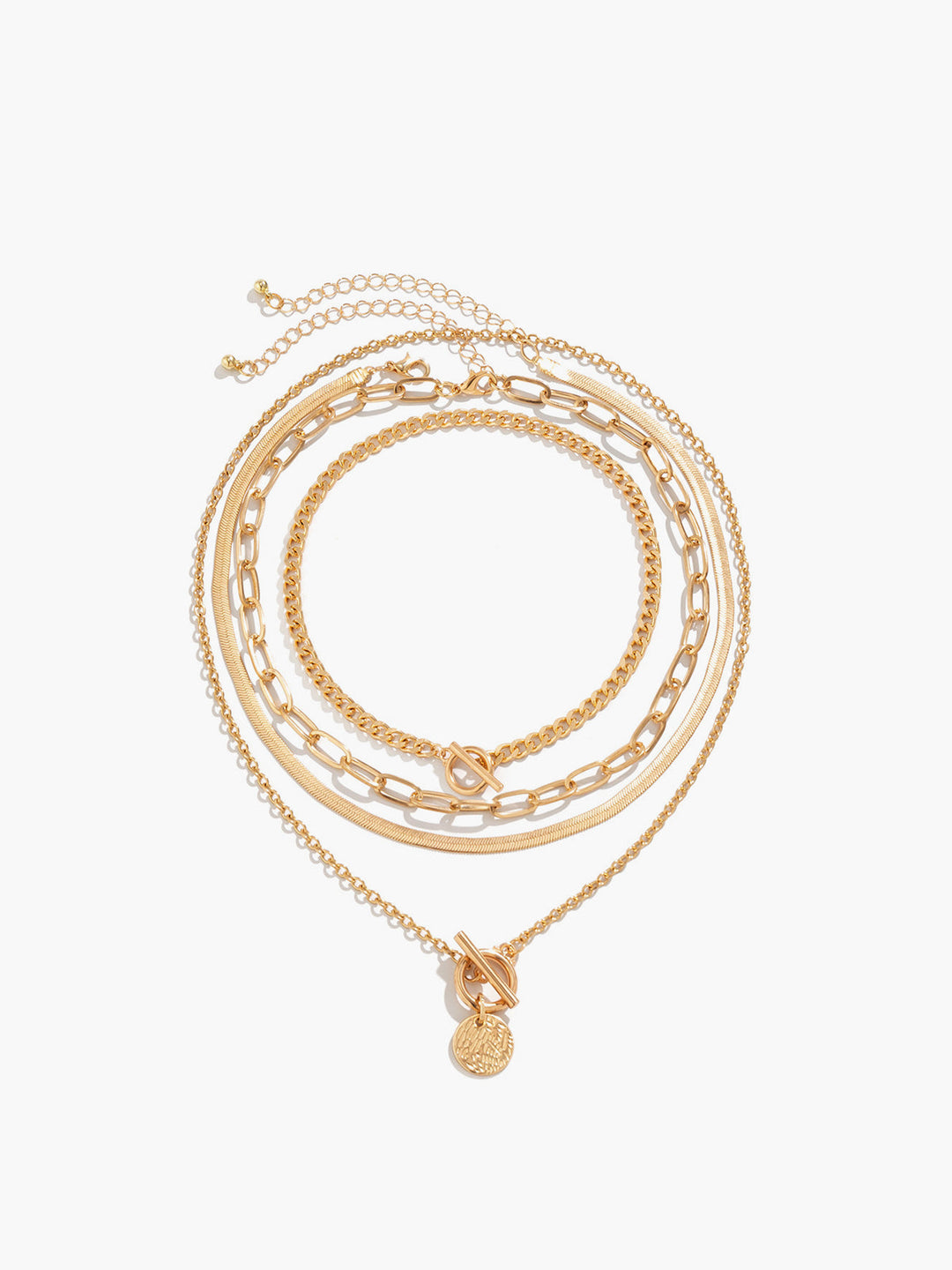 Collier Pendentif Empilable Épais 4 Pièces