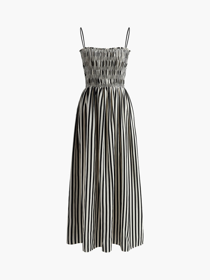 Robe Longue Sans Manches à Rayures