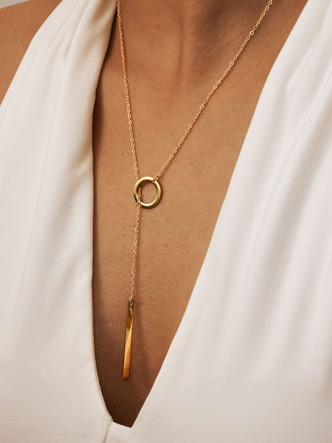 Collier Y Bar Doré
