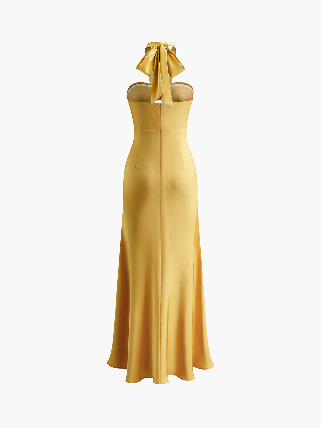 Robe Longue Satinée dos nu à fines bretelles