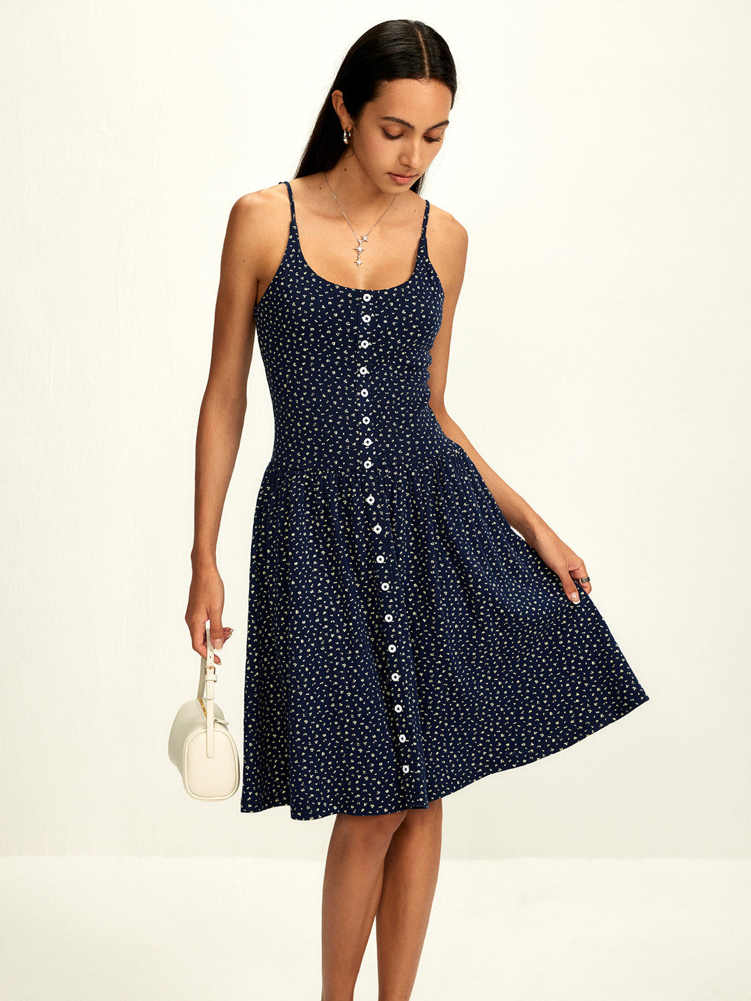 Robe Pure Coton Imprimée à Boutonnage
