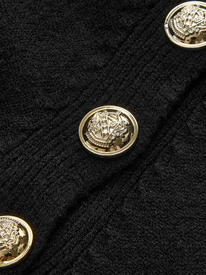 Robe pull à col roulé avec ceinture et boutons