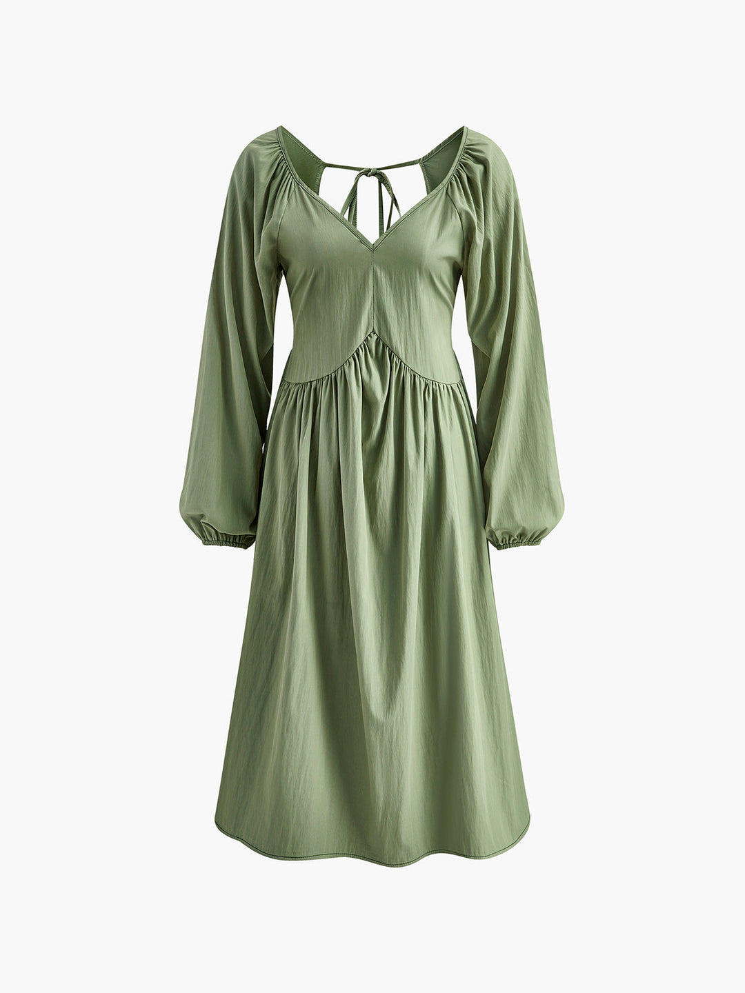 Robe Longue Plissée à Nouer au Dos