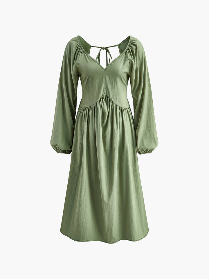 Robe Longue Plissée à Nouer au Dos