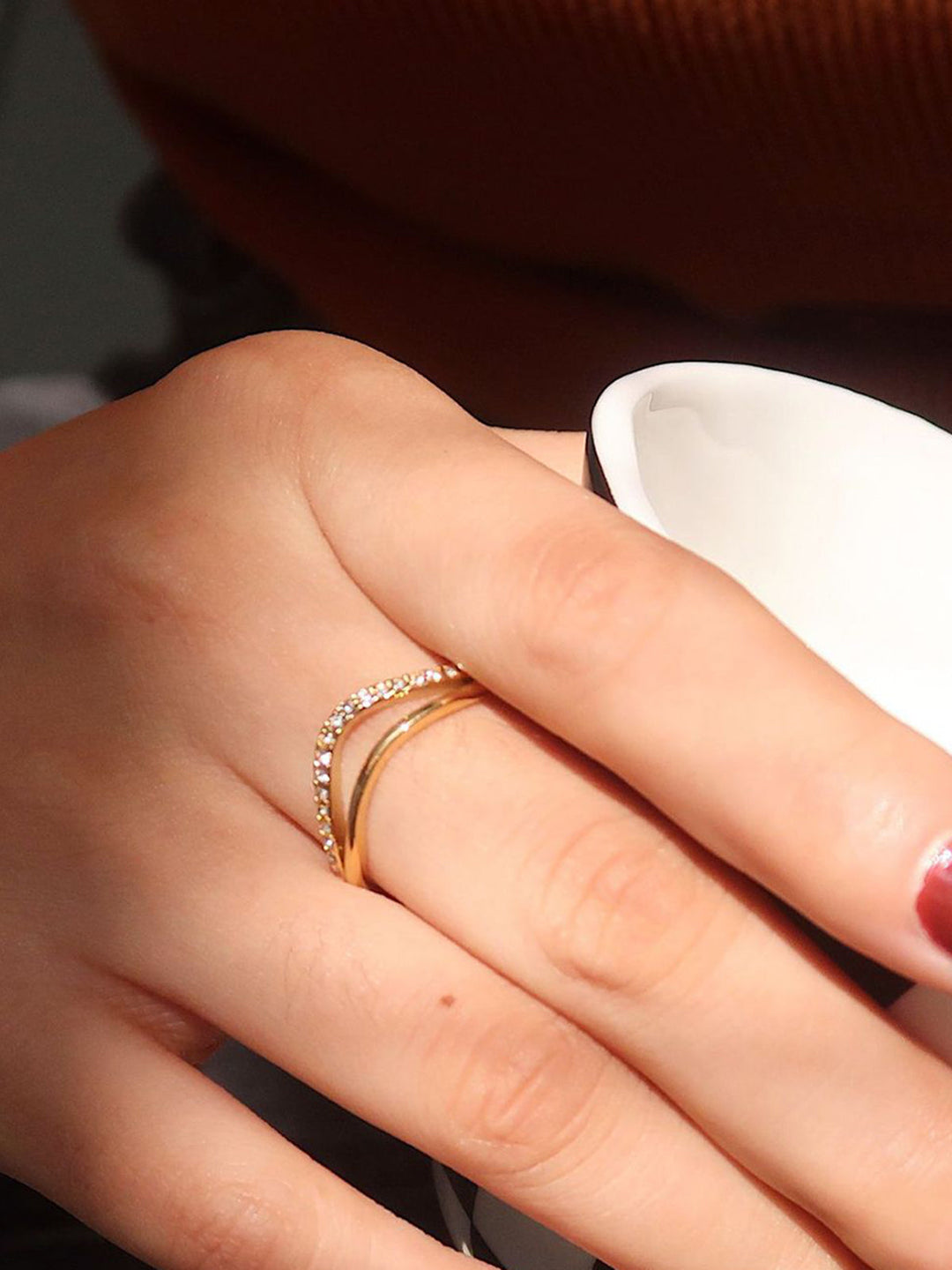 Bague Vague Diamant Doré