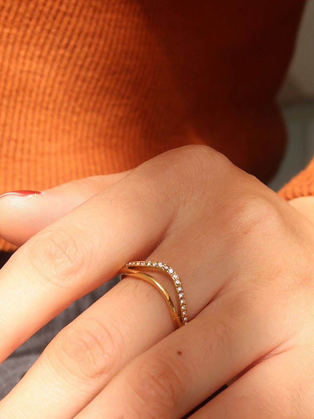 Bague Vague Diamant Doré