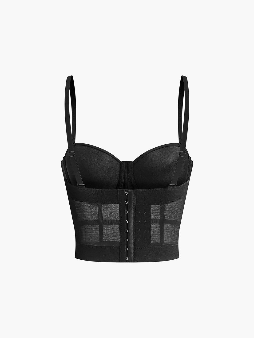 Corset en résille transparente avec passepoil
