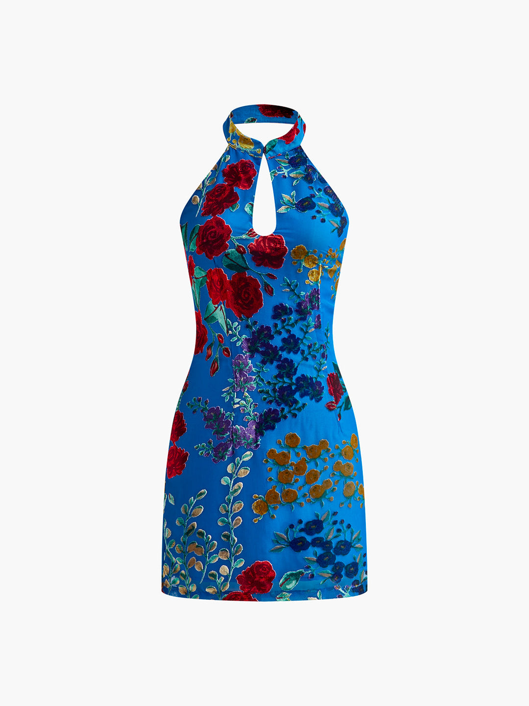 Robe Dos Nu en Velours Jacquard
