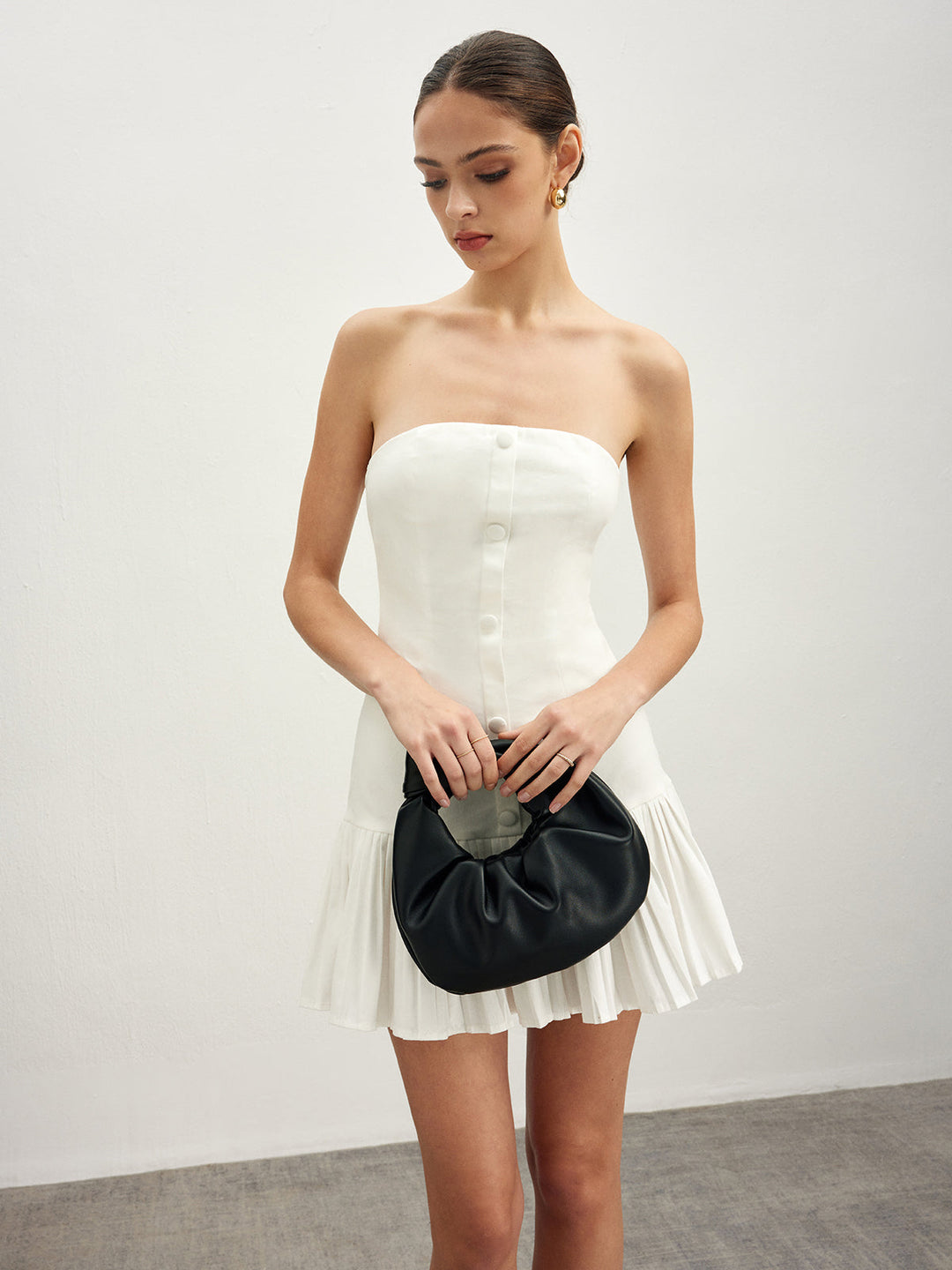 Robe Habillée Plissée en Coton