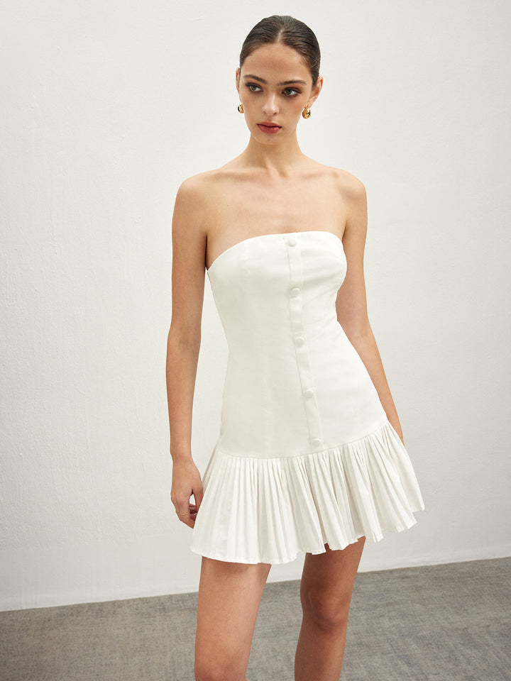 Robe Habillée Plissée en Coton